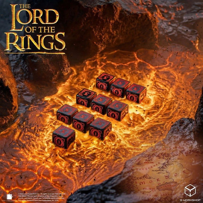 Q Workshop El Señor de los Anillos: Pack de 10 Dados D6 Mordor Q Workshop El Señor de los Anillos: Pack de 10 Dados D6 Mordor