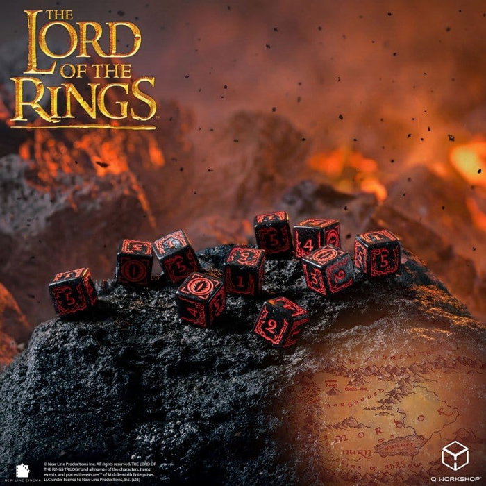 Q Workshop El Señor de los Anillos: Pack de 10 Dados D6 Mordor Q Workshop El Señor de los Anillos: Pack de 10 Dados D6 Mordor