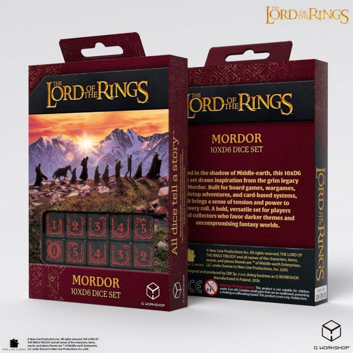Q Workshop El Señor de los Anillos: Pack de 10 Dados D6 Mordor Q Workshop El Señor de los Anillos: Pack de 10 Dados D6 Mordor