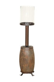 DKD Home Decor Portavelas de Madera Reciclada Eje de Carro