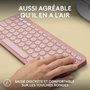 Logitech Pebble Keys 2 M380s Teclado inalámbrico Rosa Bluetooth con Easy-Switch