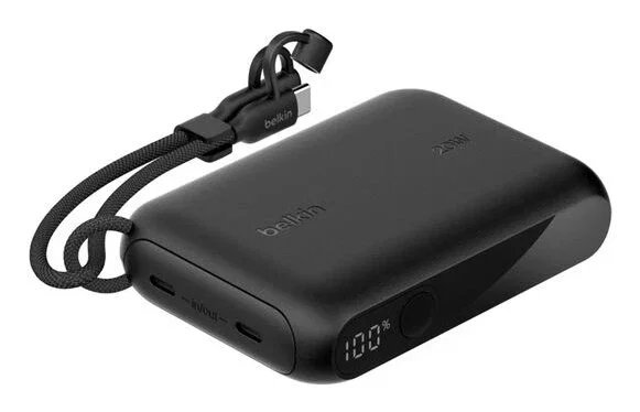 Belkin BPB027hqBK Power Bank 10000 mAh Negro con Pantalla, Carga Rápida PD 20W, 2 Puertos USB-C, Compatible con Smartphone y Tablet