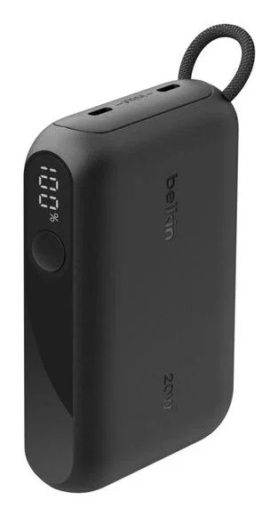 Belkin BPB027hqBK Power Bank 10000 mAh Negro con Pantalla, Carga Rápida PD 20W, 2 Puertos USB-C, Compatible con Smartphone y Tablet
