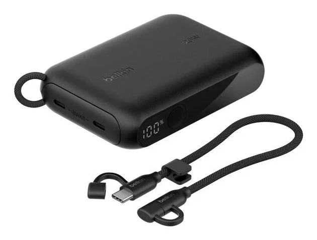 Belkin BPB027hqBK Power Bank 10000 mAh Negro con Pantalla, Carga Rápida PD 20W, 2 Puertos USB-C, Compatible con Smartphone y Tablet