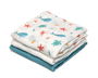 KioKids Set de 3 Muselinas 70x70 cm - Azul, Blanco y Marino - Bambú y Algodón - para Bebés +0 Meses
