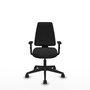PIQUERAS Y CRESPO Silla de oficina Elche con mecanismo Asincro y Brazos 1D, Negro