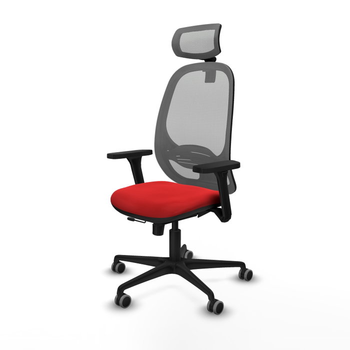 PIQUERAS Y CRESPO Silla de oficina Cilanco Rojo/Gris con Brazos 3D
