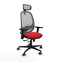 PIQUERAS Y CRESPO Silla de oficina Cilanco Rojo/Gris con Brazos 3D