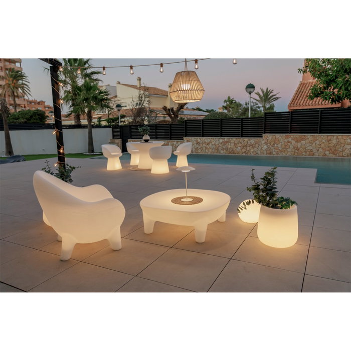 New Garden Conta Hang Lámpara Colgante Blanca Recargable