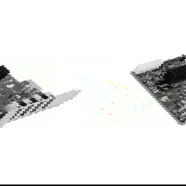 DeLOCK Tarjeta PCI Express 4-Puertos USB 3.2 Gen 1 (SuperSpeed 5 Gbps) Tipo-A Externo con 1 SATA Interno, Perfil Bajo, PCIe 2.0, para PC, Gris