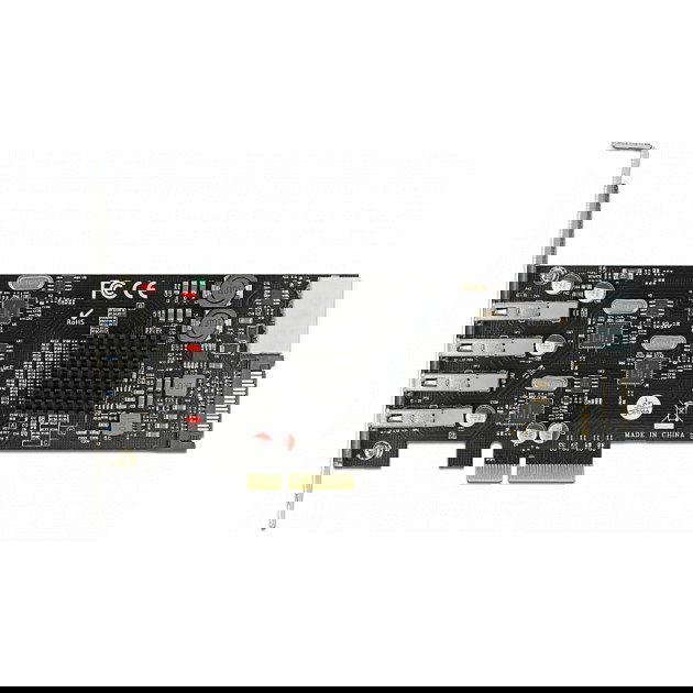 DeLOCK Tarjeta PCI Express 4-Puertos USB 3.2 Gen 1 (SuperSpeed 5 Gbps) Tipo-A Externo con 1 SATA Interno, Perfil Bajo, PCIe 2.0, para PC, Gris