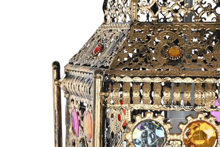DKD Home Decor Lampara Techo Arabe Dorado Multicolor Metal Acrilico 26 x 105 x 29 cm