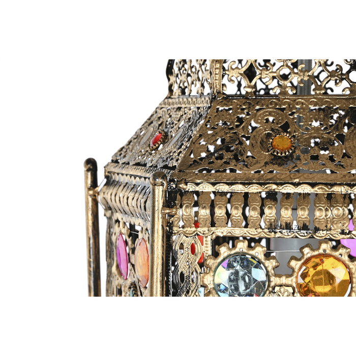 DKD Home Decor Lámpara de Techo Árabe en Metal y Acrílico Dorado