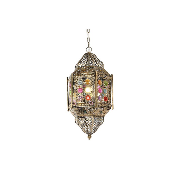 DKD Home Decor Lámpara de Techo Árabe en Metal y Acrílico Dorado
