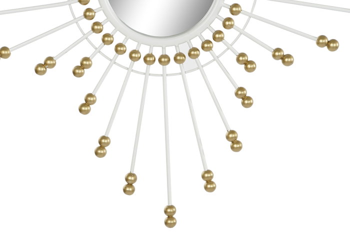 DKD Home Decor Espejo Glam Blanco Dorado 80 x 80 cm