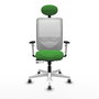 PIQUERAS Y CRESPO Silla de oficina Zulema con mecanismo Sincro/Traslack Verde y Blanco