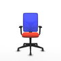 PIQUERAS Y CRESPO Silla de oficina Motilla con mecanismo Sincro, Naranja oscuro y Azul
