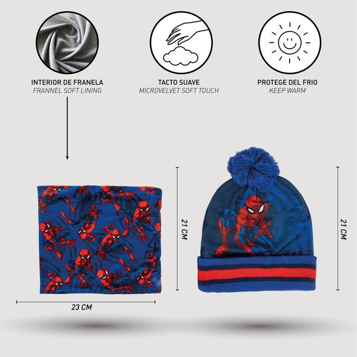 Cerdá Conjunto de 3 Piezas Spiderman (Gorro, Braga de Cuello y Guantes)