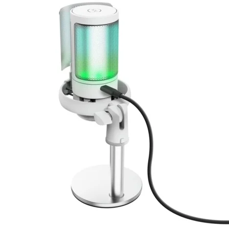 Trust Gaming Micrófono USB para Gaming GXT 238 Auron Blanco, 26082, RGB, Patrón Cardioide, con Soporte y Cable, para Streaming en PC/PS5 Trust Gaming Micrófono USB para Gaming GXT 238 Auron Blanco, 26082, RGB, Patrón Cardioide, con Soporte y Cable, para Streaming en PC/PS5