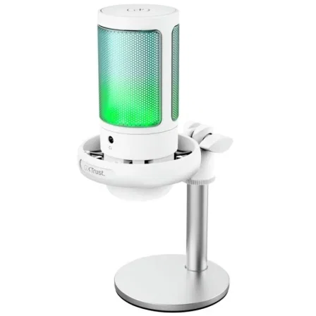 Trust Gaming Micrófono USB para Gaming GXT 238 Auron Blanco, 26082, RGB, Patrón Cardioide, con Soporte y Cable, para Streaming en PC/PS5 Trust Gaming Micrófono USB para Gaming GXT 238 Auron Blanco, 26082, RGB, Patrón Cardioide, con Soporte y Cable, para Streaming en PC/PS5