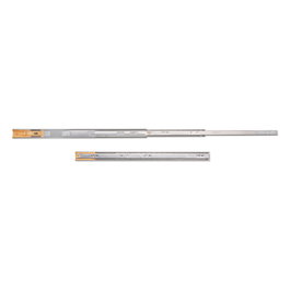 Emuca Juego de guías de bolas para cajones con extracción total y cierre suave, altura 45mm, logitud 650mm, Acero, Cincado