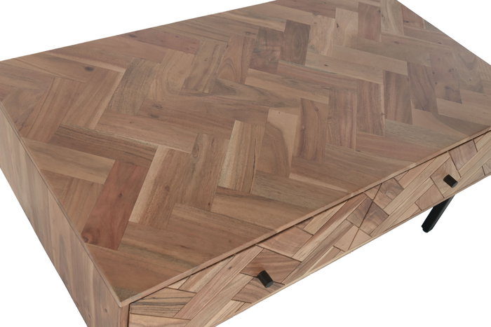DKD Home Decor Mesa de Centro Espiga en Acacia y Metal Marrón DKD Home Decor Mesa de Centro Espiga en Acacia y Metal Marrón