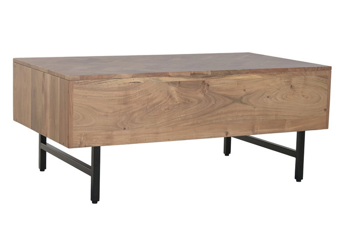 DKD Home Decor Mesa de Centro Espiga en Acacia y Metal Marrón DKD Home Decor Mesa de Centro Espiga en Acacia y Metal Marrón
