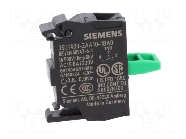 Siemens 3SU14002AA101BA0 Módulo de contacto con 1 elemento de conmutación 1S