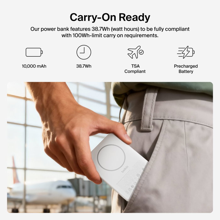 Belkin BoostCharge Slim 10000mAH MagSafe 7,5W Blanco BPD015hqWH Belkin BoostCharge Slim 10000mAH MagSafe 7,5W Blanco BPD015hqWH