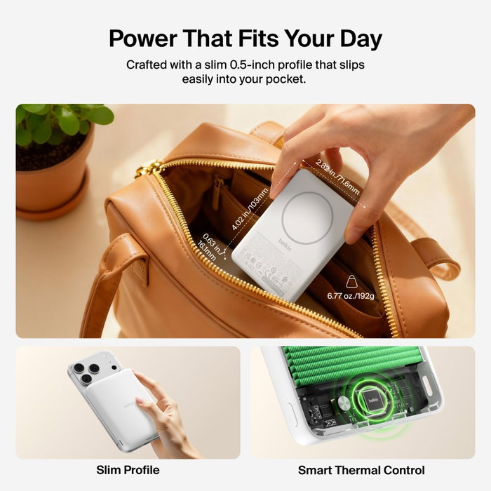 Belkin BoostCharge Slim 10000mAH MagSafe 7,5W Blanco BPD015hqWH Belkin BoostCharge Slim 10000mAH MagSafe 7,5W Blanco BPD015hqWH