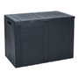 Basics Arcón para Balcón Antracita de PVC con Asas y Cerradura - 75 x 44 x 53 cm