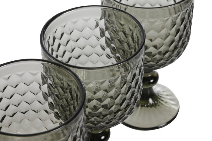 DKD Home Decor Set de 6 Copas de Cristal de 325 ml Gris Vintage Garbo DKD Home Decor Set de 6 Copas de Cristal de 325 ml Gris Vintage Garbo