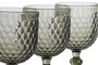 DKD Home Decor Set de 6 Copas de Cristal de 325 ml Gris Vintage Garbo