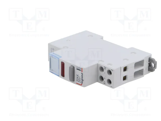 LEGRAND Interruptor de botón biestable gris con LED rojo
