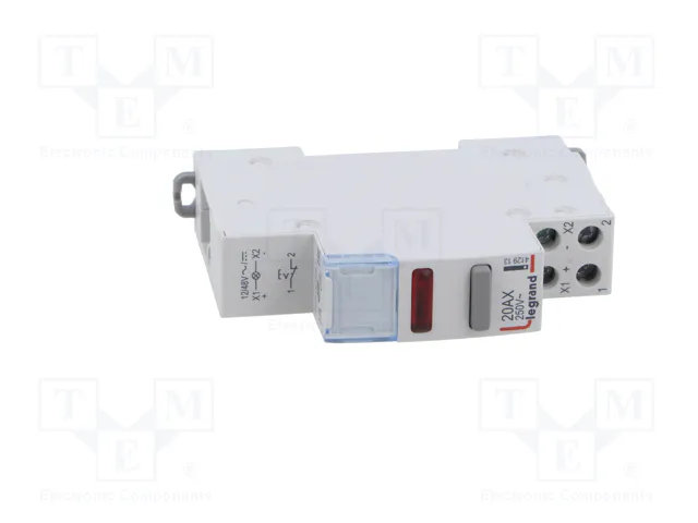 LEGRAND Interruptor de botón biestable gris con LED rojo