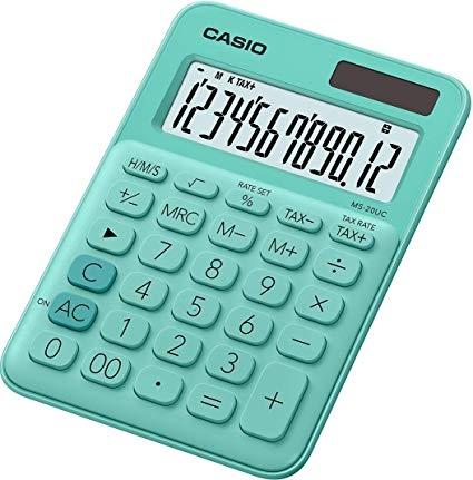 Casio Calculadora De Oficina Sobremesa Verde 12 Dígitos MS-20UC Casio Calculadora De Oficina Sobremesa Verde 12 Dígitos MS-20UC