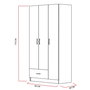 Hanah Home Armario Blanco 90x170x40 cm