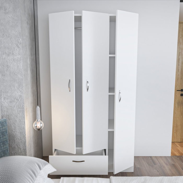 Hanah Home Armario Blanco 90x170x40 cm