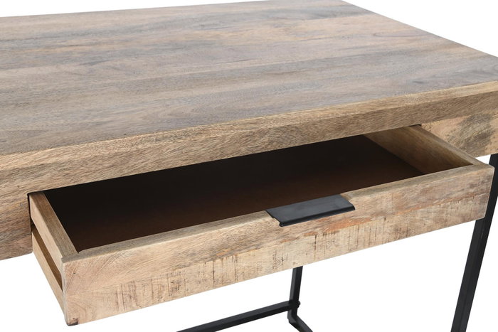 DKD Home Decor Escritorio Home Office Natural Negro 150 x 60 x 85 cm
