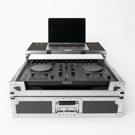 MAGMA DJ-Controller Workstation Mx2 flightcase para controlador DJ, con plataforma para portátil, negro