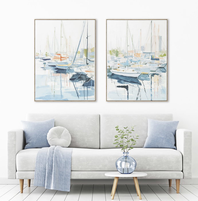 DKD Home Decor Cuadro Lienzo Veleros 90x3,8x120 cm, Pack de 2