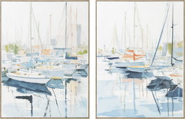 DKD Home Decor Cuadro Lienzo Veleros 90x3,8x120 cm, Pack de 2