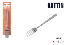 Quttin Set de 6 Tenedores Postre 1.5mm Louvre Indé. de Acero Inoxidable