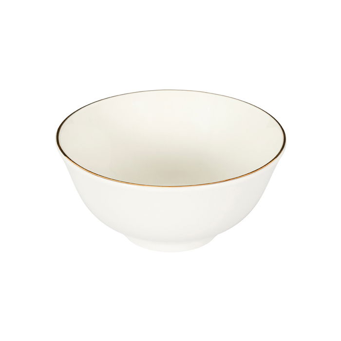 Home Deco Factory Vajilla Erina Porcelana 12 Piezas Ribete Dorado Colección Natural