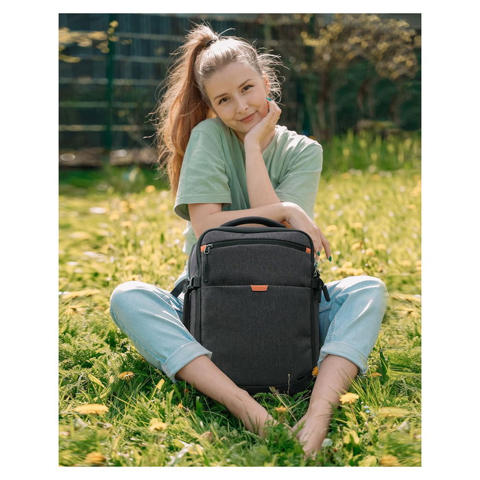 Inateck Mochila Portátil BP03006 para Ordenador 17,3 Pulgadas 46L Negro, Unisex, Bolsillos con Cremallera