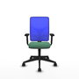 PIQUERAS Y CRESPO Silla de oficina Motilla con mecanismo Sincro, Verde esmeralda y Azul
