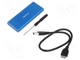 QOLTEC Carcasa de disco M.2 USB 3.0 de aluminio, azul