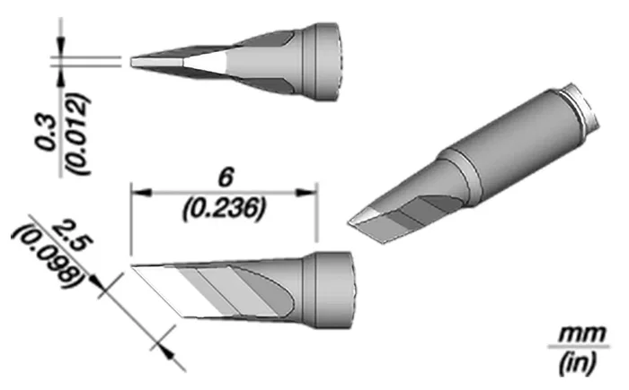 JBC TOOLS Punta de soldadura tipo cuchillo Nano 3,5x0,3mm
