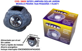 SIFER Lámpara Solar Piedra 10x6 Pequeña HL8071