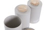 DKD Home Decor Surtido de Botes de Metal y Bambú Beige